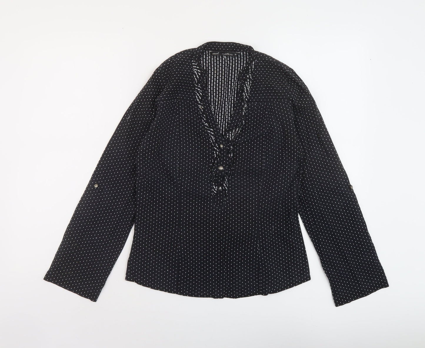 Womens UK Size 10 NEXT Black Basic Blouse