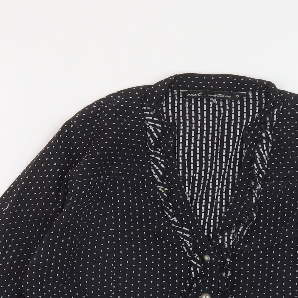 Womens UK Size 10 NEXT Black Basic Blouse