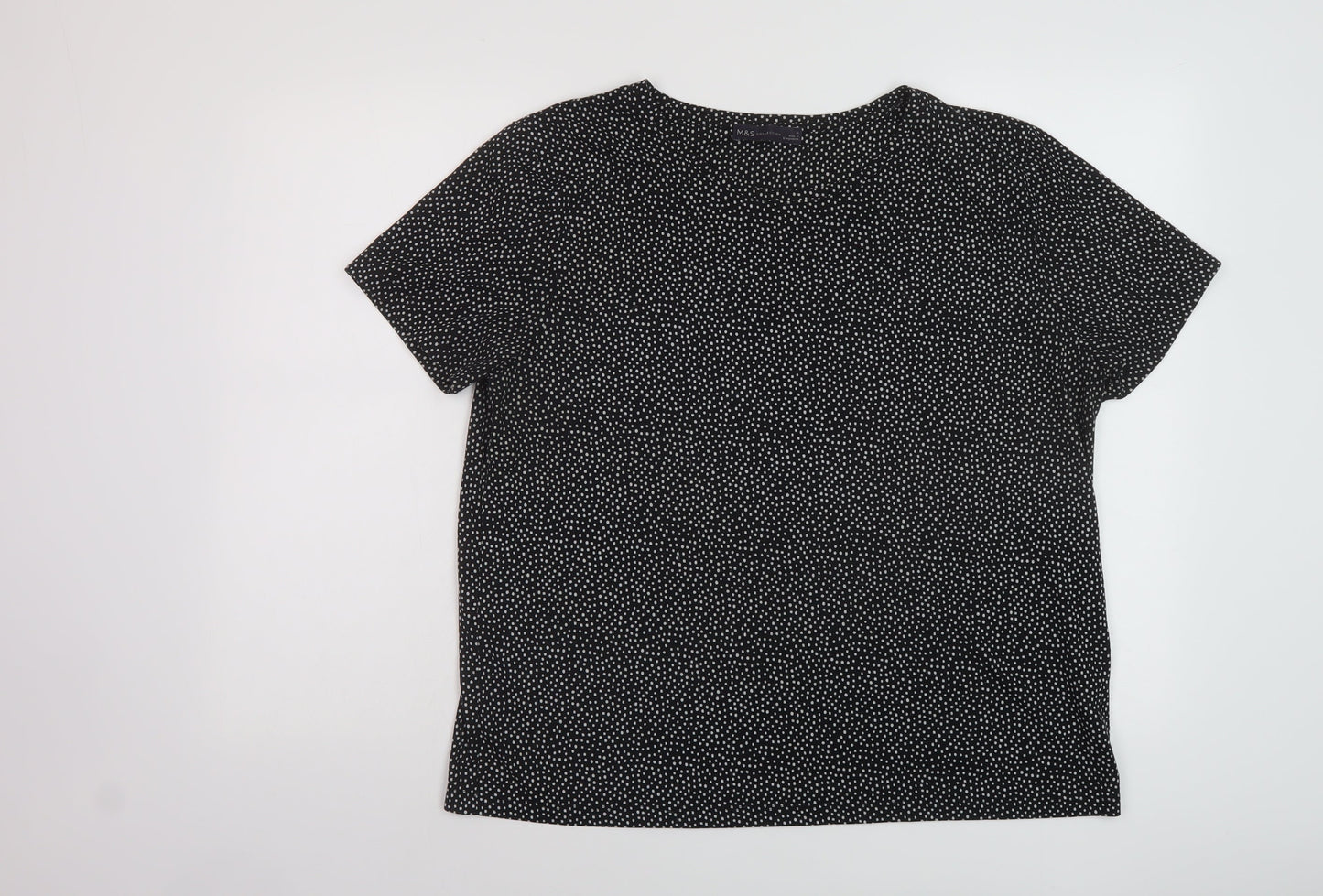 Womens UK Size 16 Marks and Spencer Black Basic T-Shirt