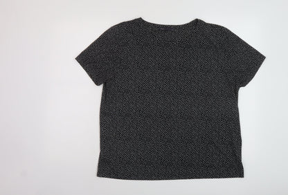 Womens UK Size 16 Marks and Spencer Black Basic T-Shirt