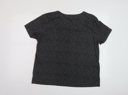 Womens UK Size 16 Marks and Spencer Black Basic T-Shirt