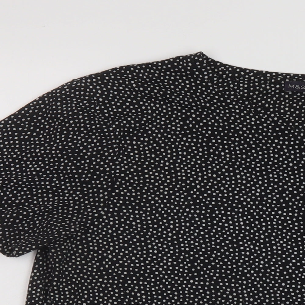 Womens UK Size 16 Marks and Spencer Black Basic T-Shirt