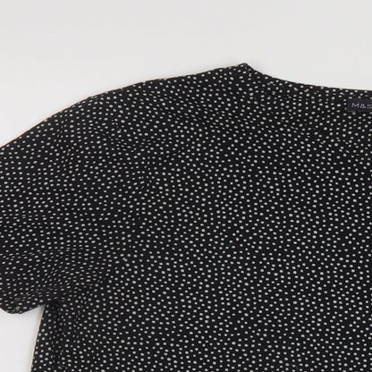 Womens UK Size 16 Marks and Spencer Black Basic T-Shirt