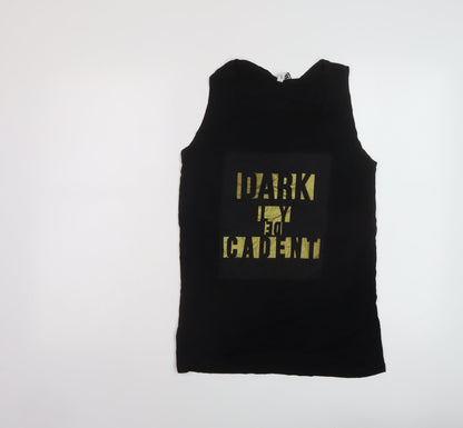 Just Female Womens Black Viscose Basic Tank Size M Scoop Neck