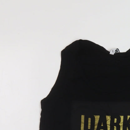 Just Female Womens Black Viscose Basic Tank Size M Scoop Neck