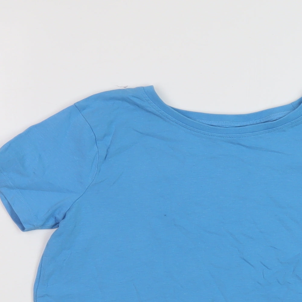 Next Boys Blue Cotton Basic T-Shirt Size 11 Years Crew Neck Pullover
