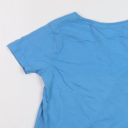 Next Boys Blue Cotton Basic T-Shirt Size 11 Years Crew Neck Pullover