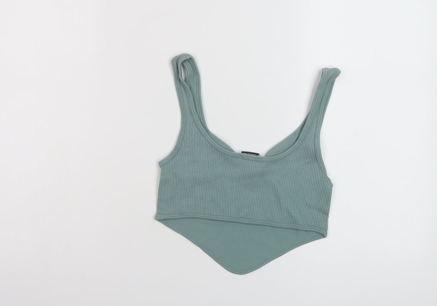 Womens UK Size XS Zara Green Cropped Tank