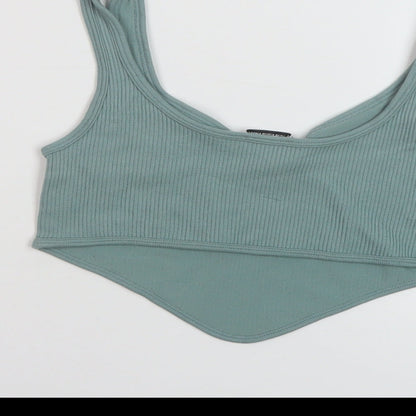 Womens UK Size XS Zara Green Cropped Tank