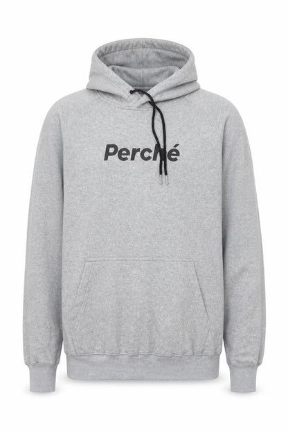 Perché Mens Grey Cotton Pullover Hoodie Size M