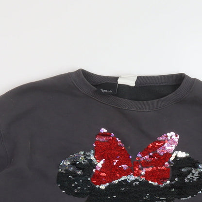 Zara Girls Grey Cotton Pullover Sweatshirt Size 13-14 Years Pullover - Minnie Mouse