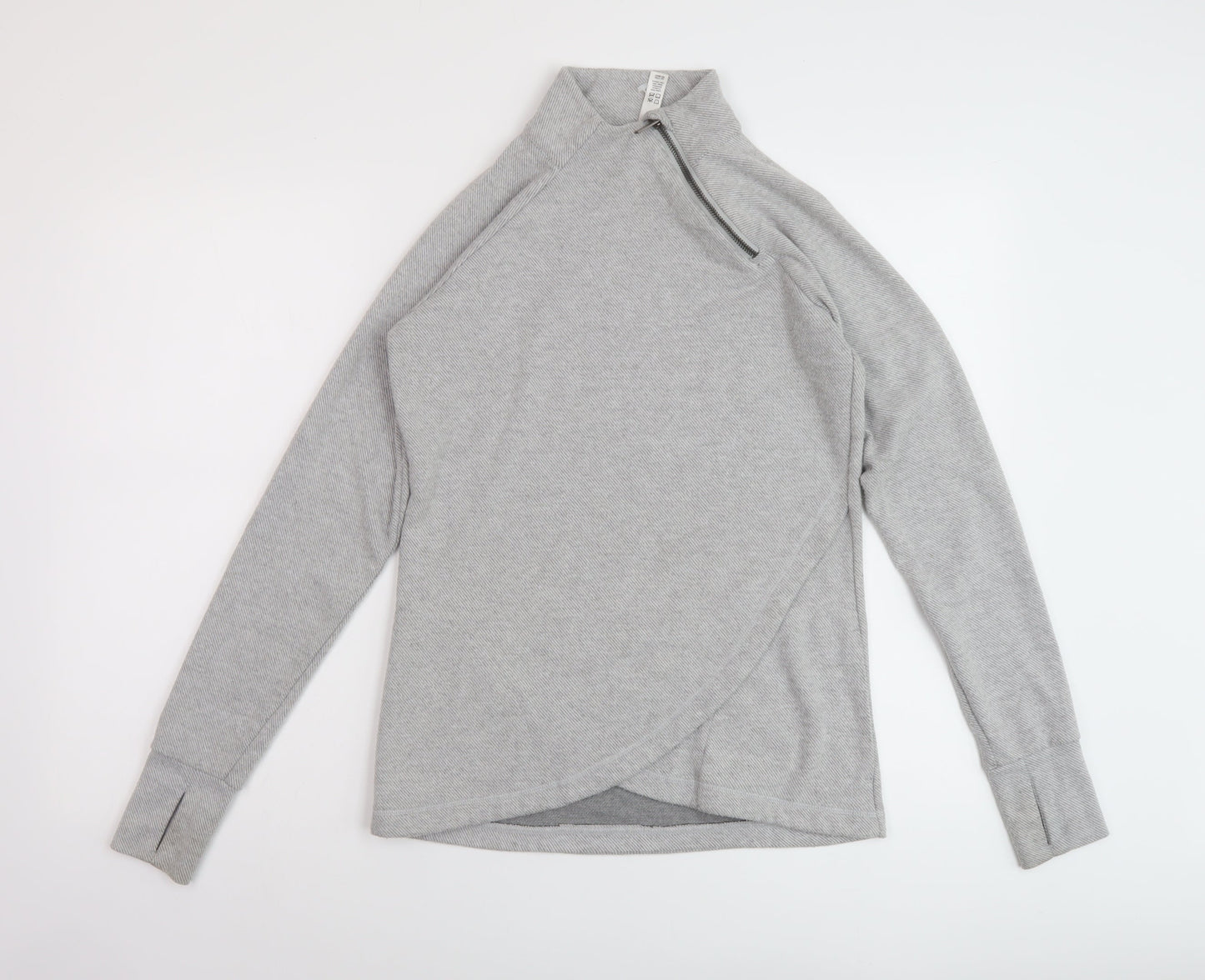Kyodan Womens Grey Polyester Pullover Sweatshirt Size S Zip