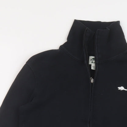 Roots Womens Black Cotton Full Zip Sweatshirt Size XS Zip