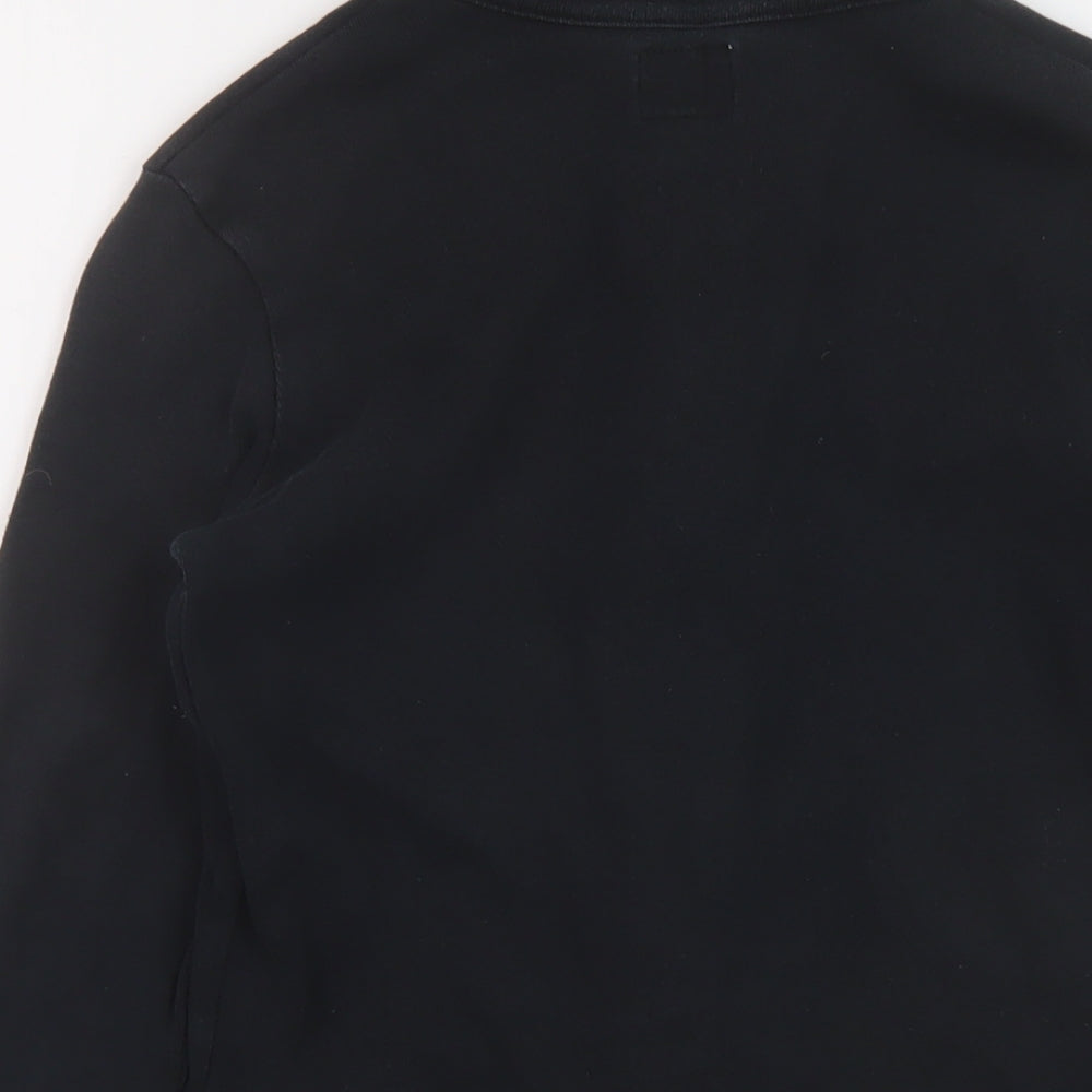 Roots Womens Black Cotton Full Zip Sweatshirt Size XS Zip