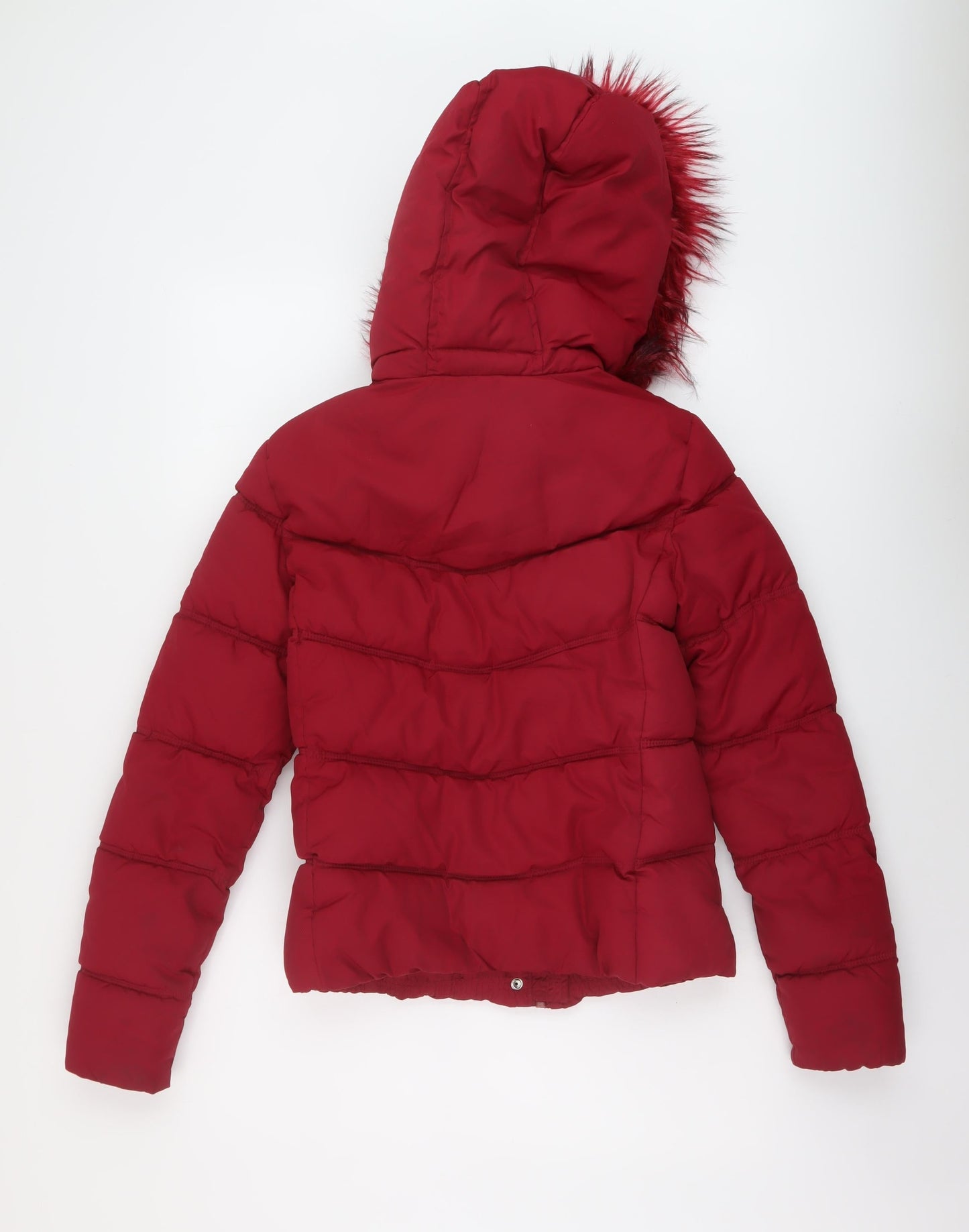 Womens UK Size S Bershka Red Puffer Jacket