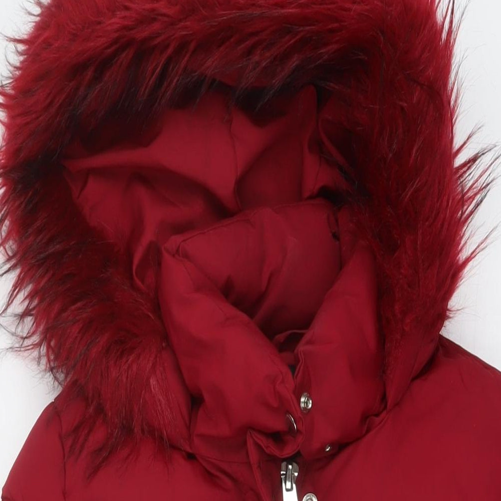 Womens UK Size S Bershka Red Puffer Jacket