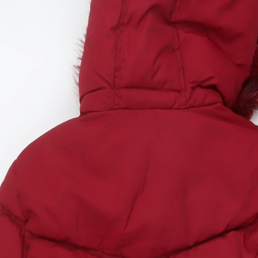 Womens UK Size S Bershka Red Puffer Jacket