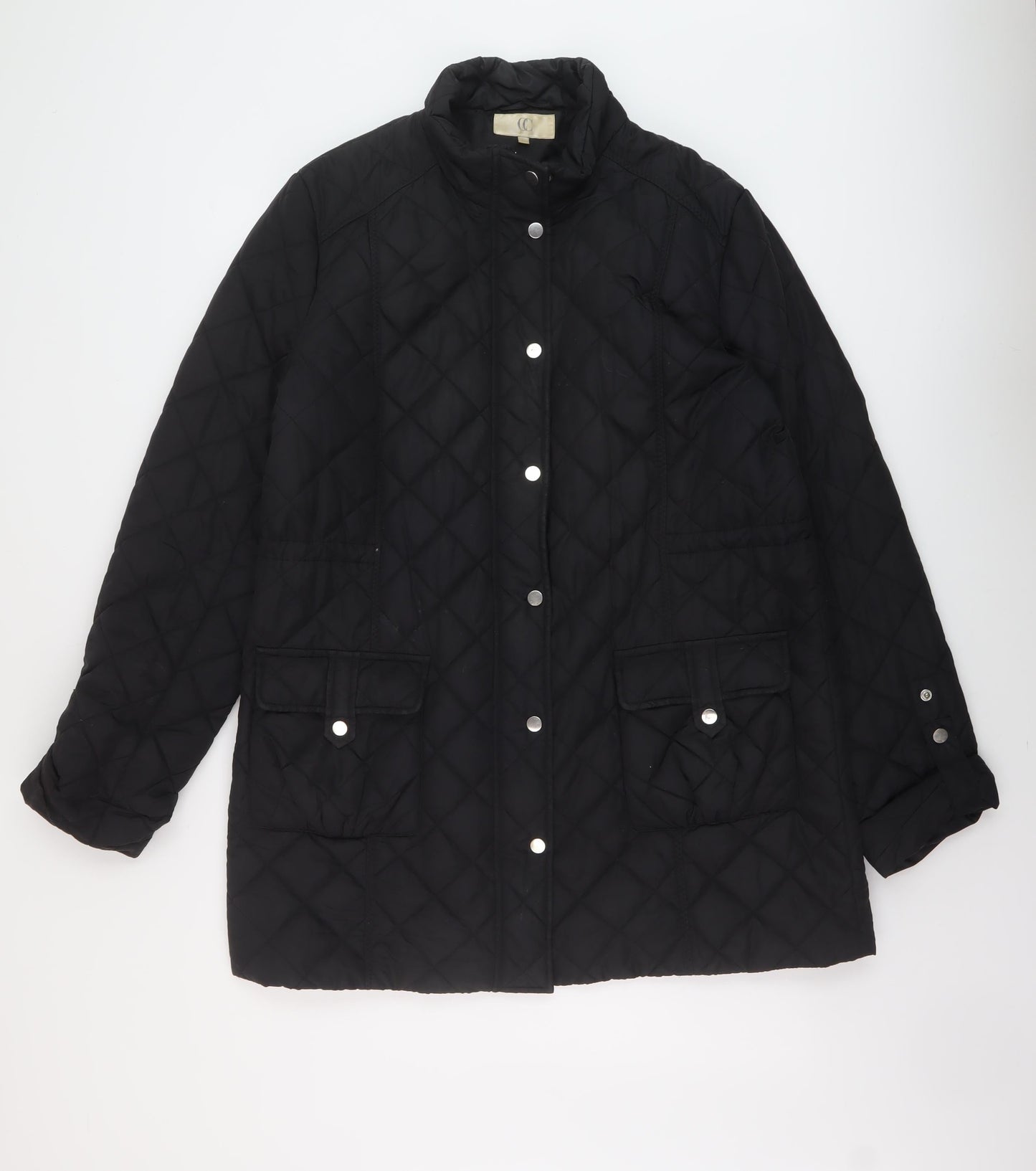 Womens UK Size L CC Black Quilted Coat