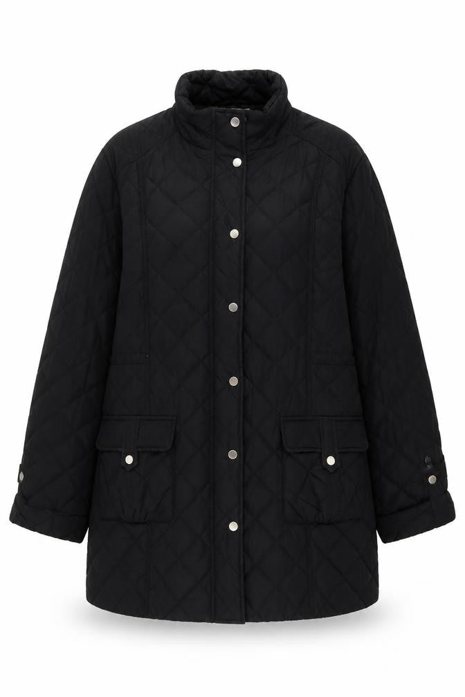 Womens UK Size L CC Black Quilted Coat