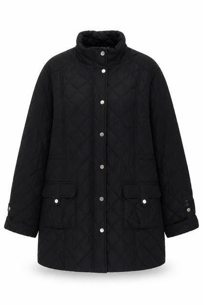 Womens UK Size L CC Black Quilted Coat