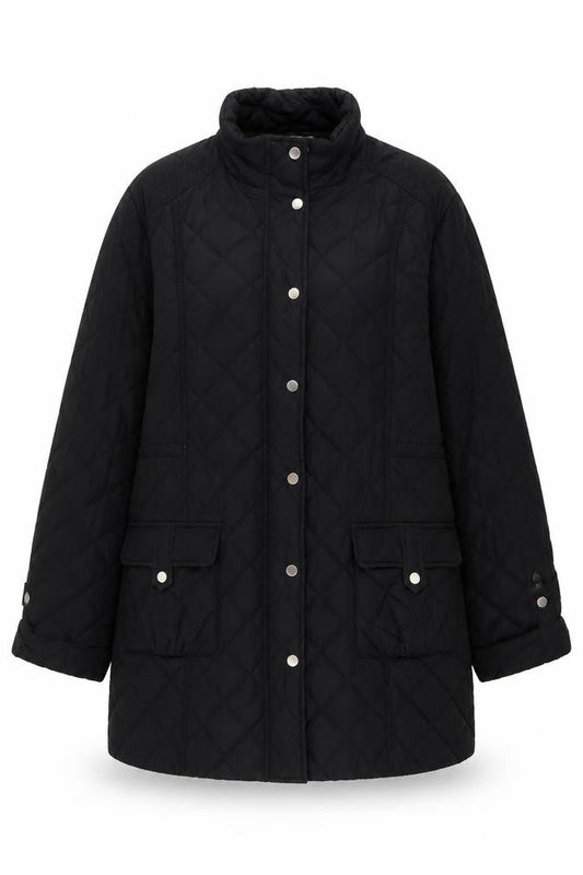 Womens UK Size L CC Black Quilted Coat