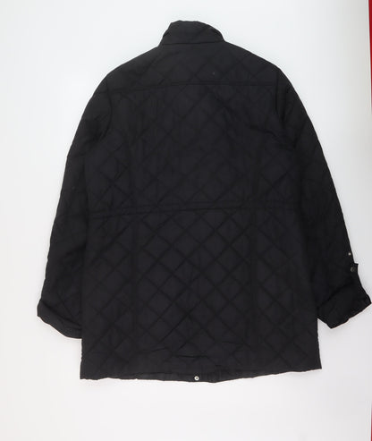 Womens UK Size L CC Black Quilted Coat