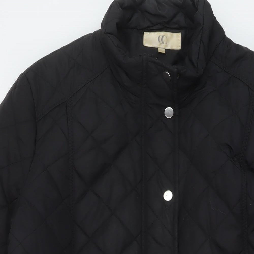 Womens UK Size L CC Black Quilted Coat