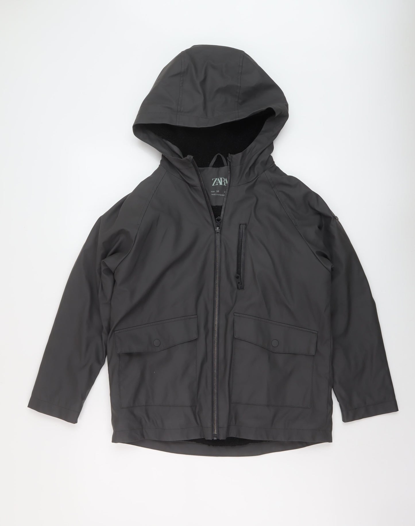 Zara Boys Grey Rain Coat Coat Size 10 Years Zip