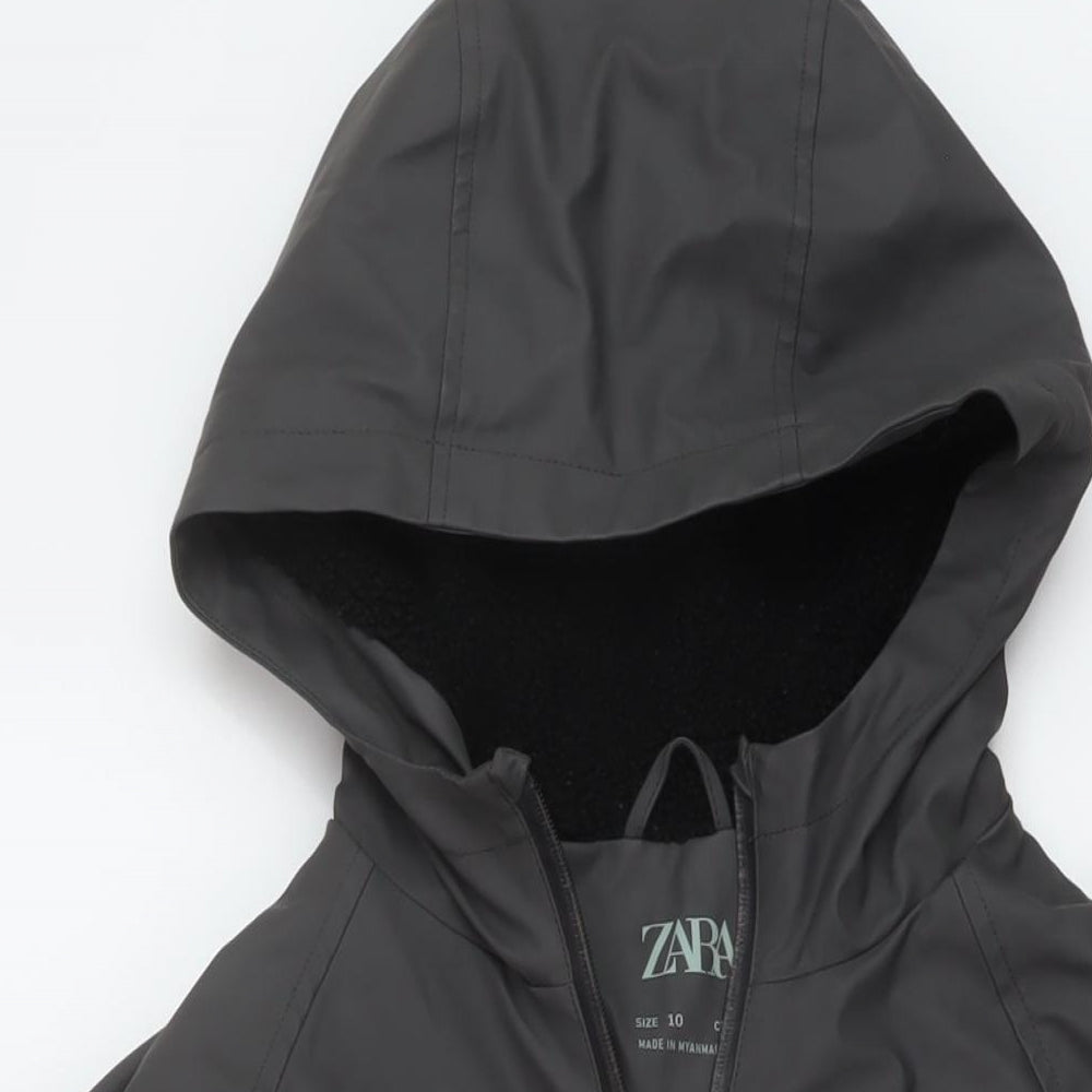 Zara Boys Grey Rain Coat Coat Size 10 Years Zip