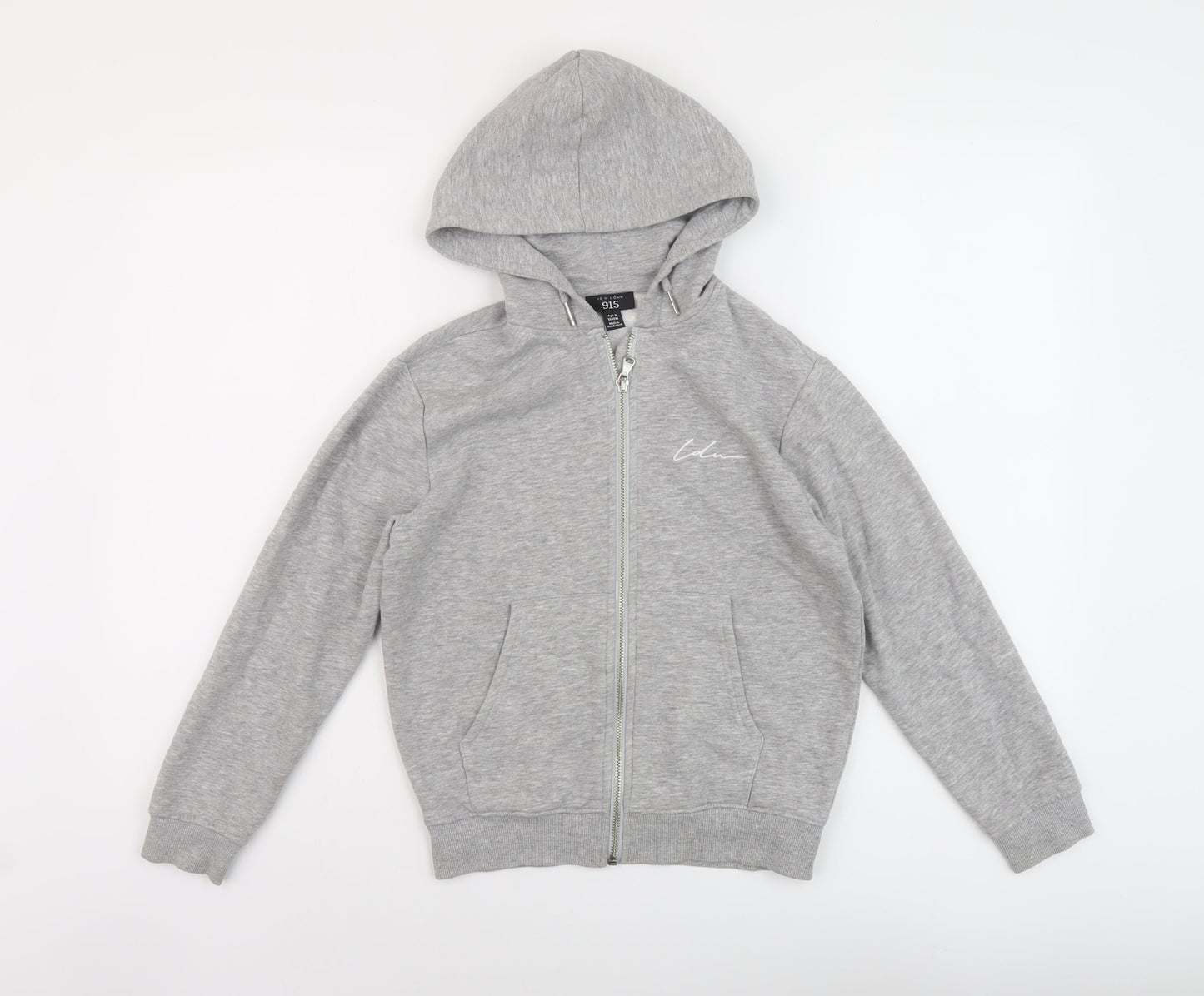 New Look Girls Grey Cotton Full Zip Hoodie Size 9 Years Zip
