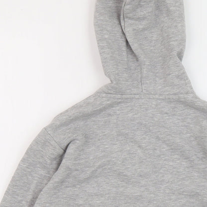 New Look Girls Grey Cotton Full Zip Hoodie Size 9 Years Zip