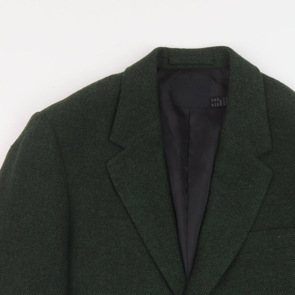 ASOS Mens Green Acrylic Jacket Suit Jacket Size 36 Regular