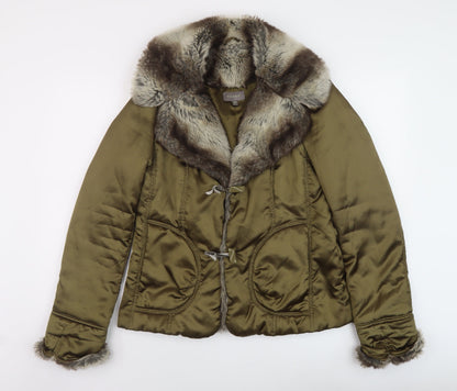 Kenar Womens Green Jacket Size 12 Toggle