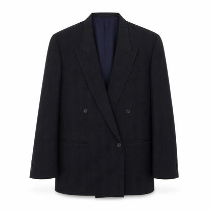 Anton Ferrare Mens Blue Striped Wool Jacket Suit Jacket Size 40 Regular