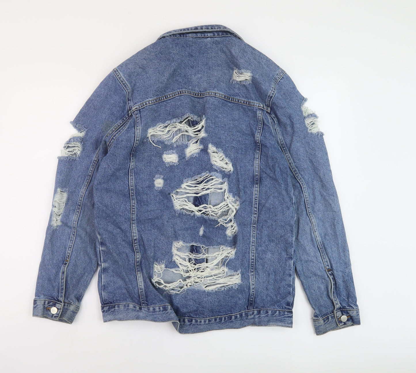 Denim & Co. Womens Blue Jacket Size 10 Button