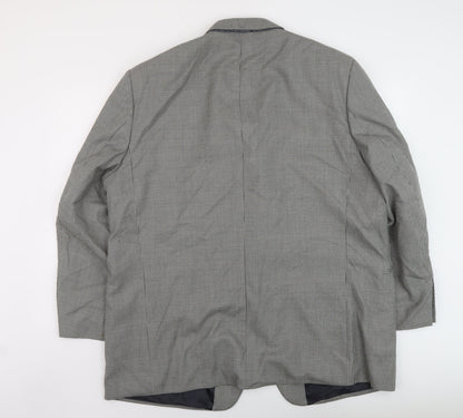 Jonathan Chrles Mens Black Geometric Wool Jacket Suit Jacket Size 50 Regular