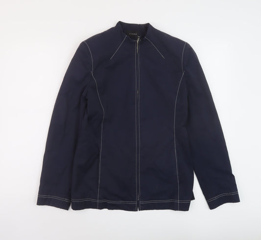 Linea Womens Blue Jacket Size 8 Zip
