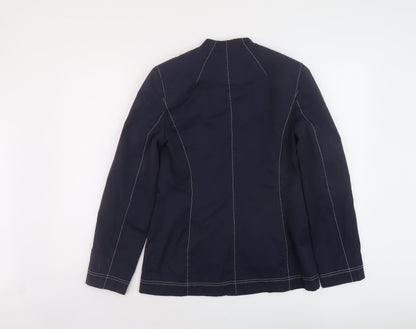Linea Womens Blue Jacket Size 8 Zip