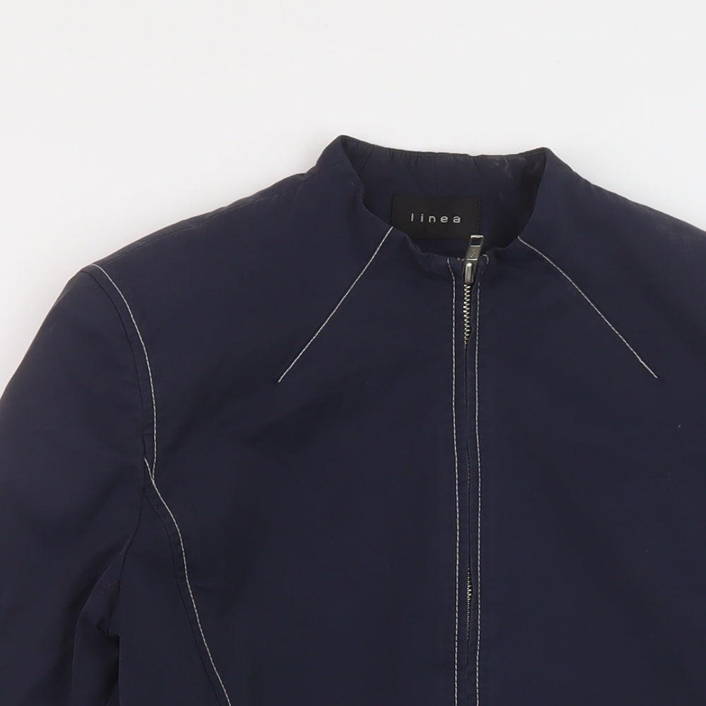 Linea Womens Blue Jacket Size 8 Zip
