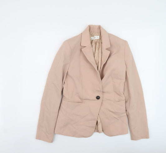 Mango Womens Pink Jacket Size 10 Button