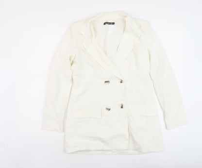 Boohoo Womens White Jacket Size 8 Button