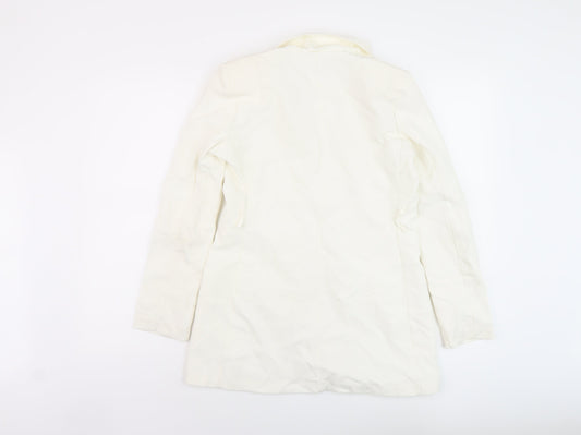 Boohoo Womens White Jacket Size 8 Button