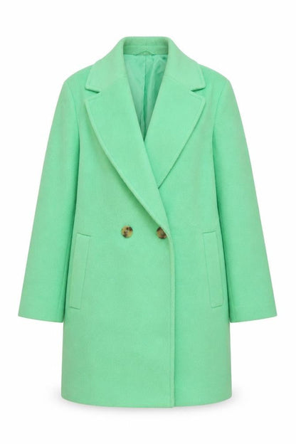 Marks & Spencer Womens Green Overcoat Coat Size 8 Button