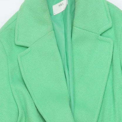 Womens UK Size 8 Marks and Spencer Green Overcoat
