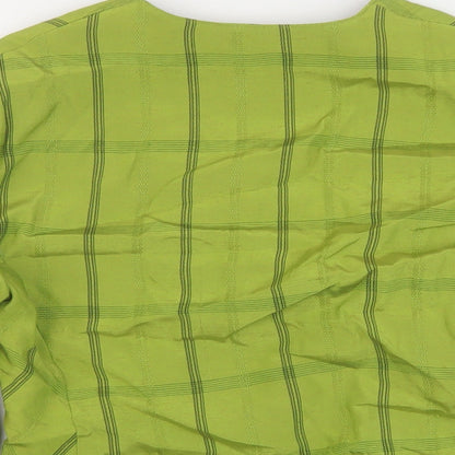 Homlles Womens Green Plaid Jacket Size 8 Button