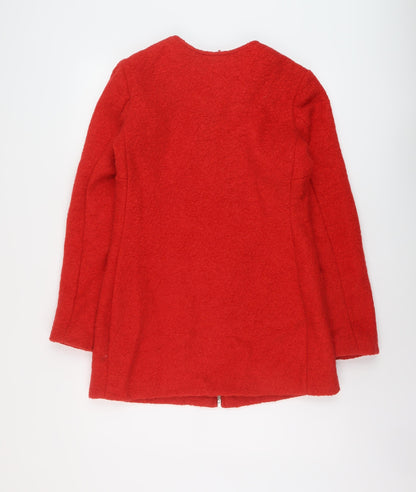 Womens UK Size 8 New Look Red Pea Coat