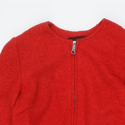 Womens UK Size 8 New Look Red Pea Coat