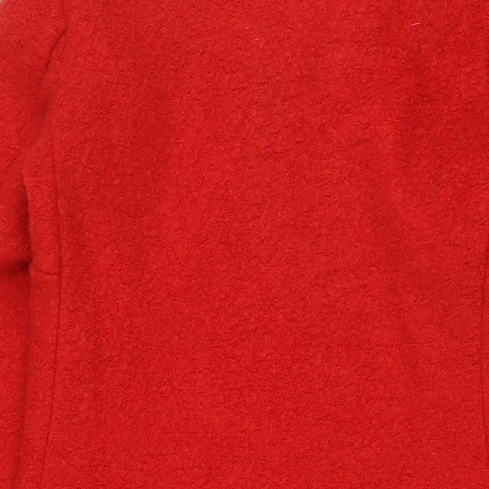 Womens UK Size 8 New Look Red Pea Coat
