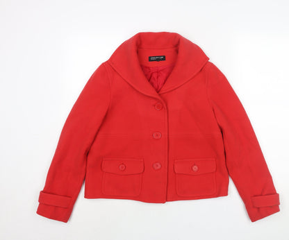 Womens UK Size S Jones New York Red Pea Coat