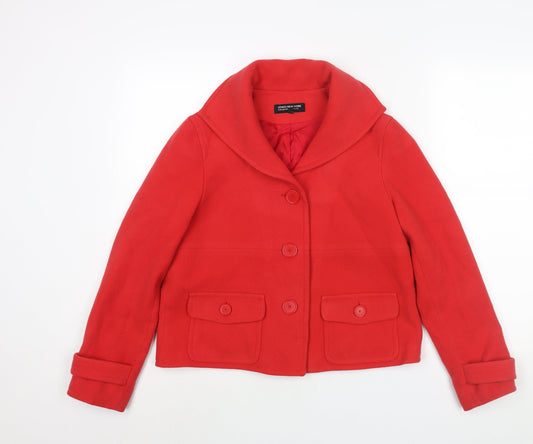 Womens UK Size S Jones New York Red Pea Coat